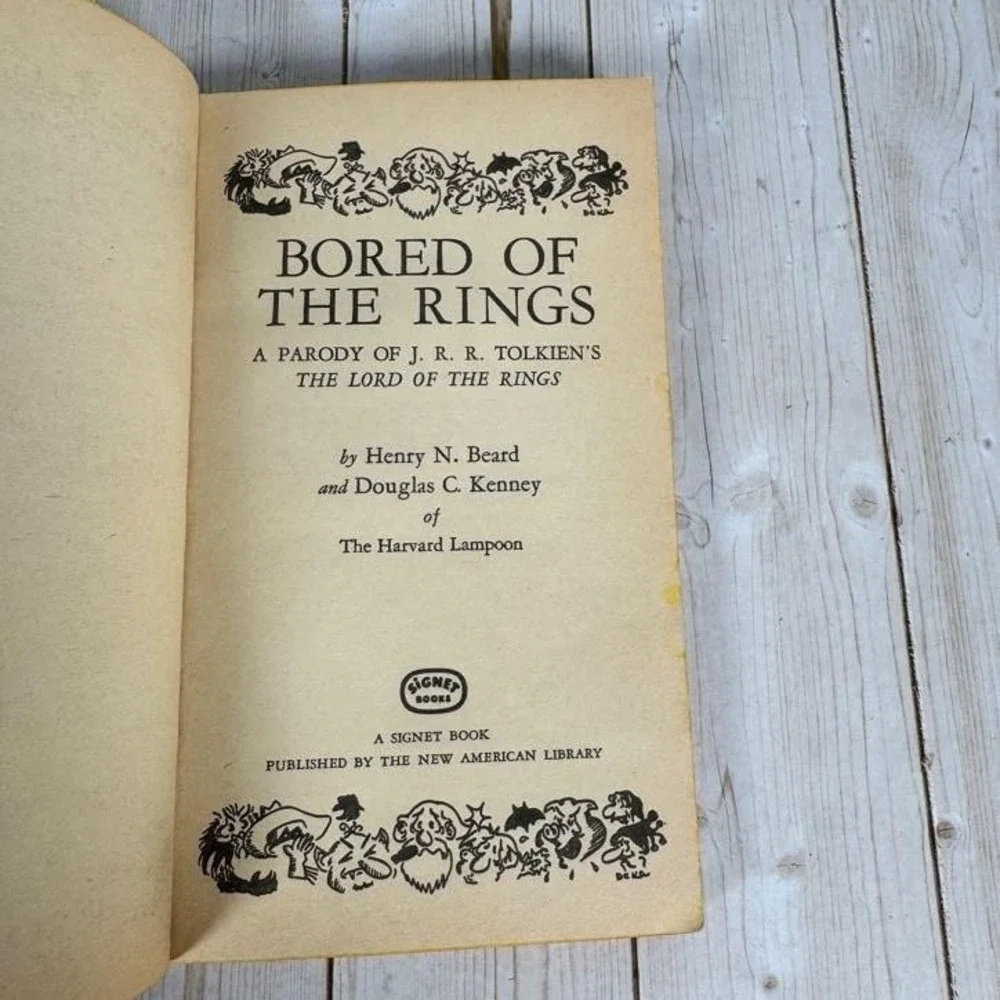 Bored of the Rings Harvard Lampoon 1969 First Printing Fantasy Parody Signet